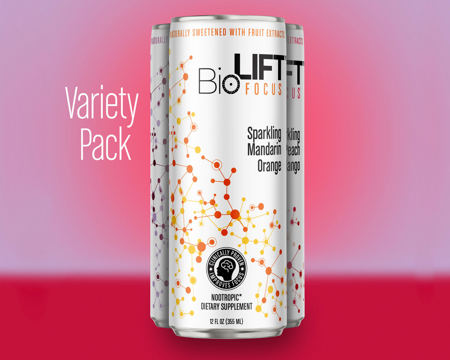 BioLift™ - Variety Pack (Mandarin Orange, Peach Mango, Mixed Berry) 12- Pack
